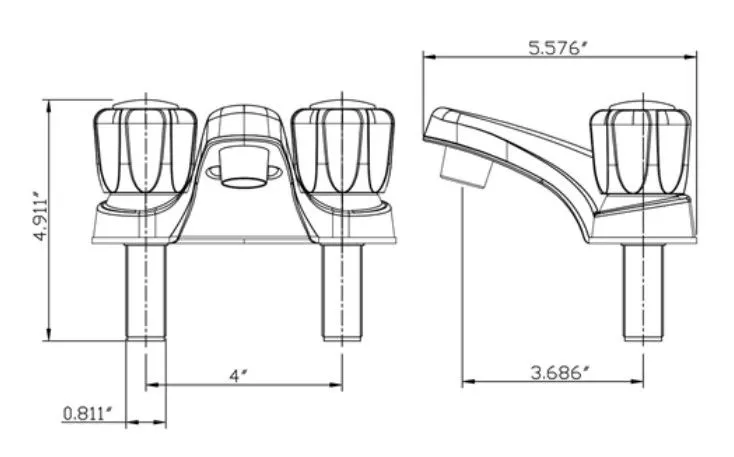 Dura 4in Chrome faucet